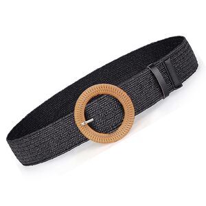 3467 Rattan Straw Raffia Summer Belts For Women 2025 Elastic Stretch Woven